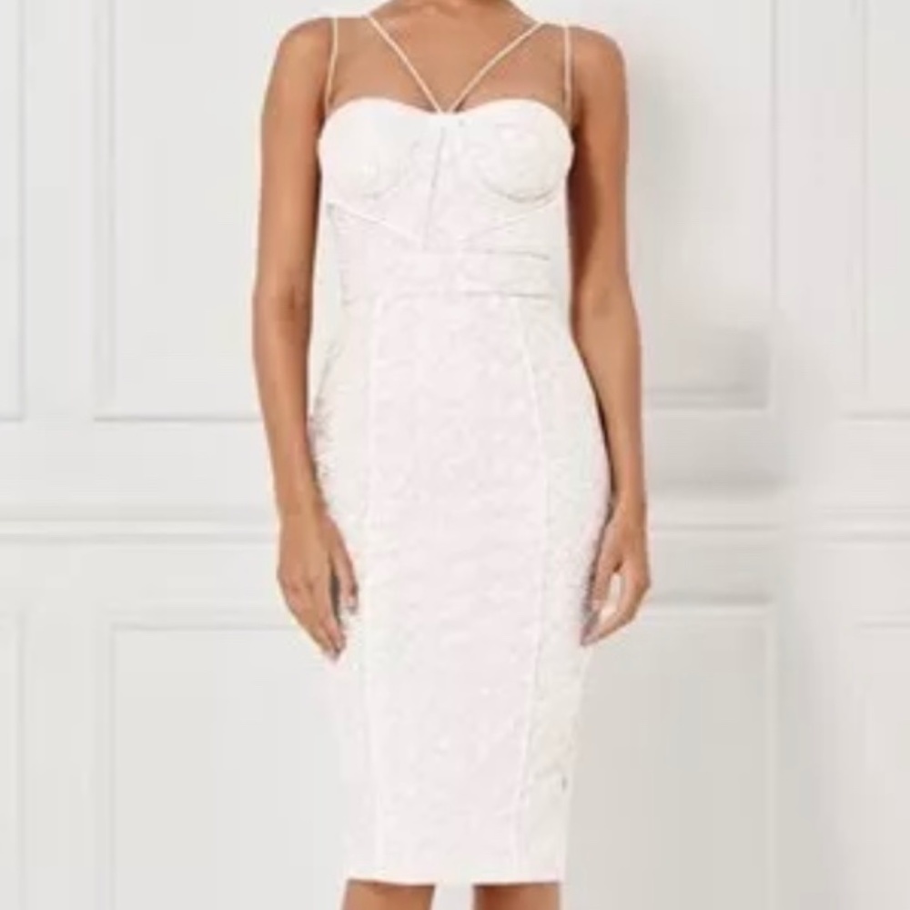 NEW! Misha Collection Milly Dress Size Medium Color Milk/White